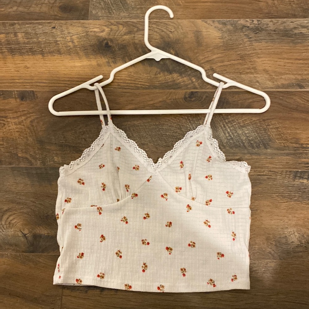 Papaya Tank Top w/ Red Flowers